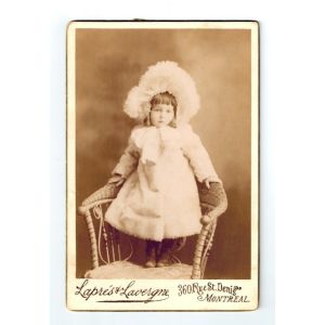 Antique Cabinet Card Girl on the Chair circa 1900
